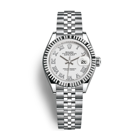 Đồng Hồ Rolex Lady-Datejust 28 279174-0019 Mặt Số Trắng Dây Đeo Jubilee Vàng Trắng Thép