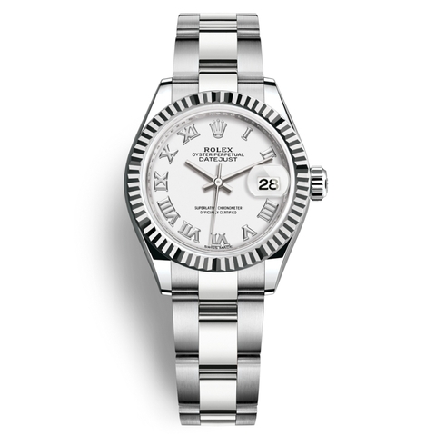 Đồng Hồ Rolex Lady-Datejust 28 279174-0020 Mặt Số Trắng Dây Đeo Oyster Vàng Trắng Thép