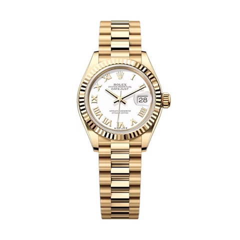Đồng Hồ Rolex Lady-Datejust 28 279178-0029 Mặt Số Trắng Dây Đeo President Vàng Vàng