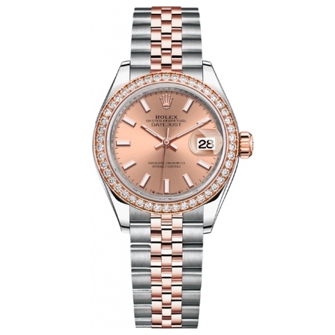 Đồng Hồ Rolex Lady-Datejust 28 279381RBR-0023 Mặt Số Hoa Hồng Dây Đeo Jubilee Thép Vàng Hồng