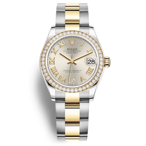 Đồng Hồ Rolex Lady-Datejust 28 279383RBR-0006 Mặt Số Bạc Dây Đeo Oyster Thép Vàng Vàng