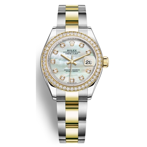 Đồng Hồ Đồng Hồ Rolex Lady-Datejust 28 279383RBR-0020 Mặt Số Xà Cừ Dây Đeo Oyster Thép Vàng Vàng