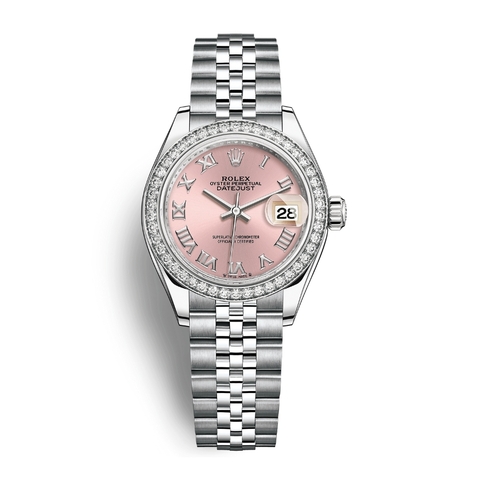 Đồng Hồ Rolex Lady-Datejust 28 279384RBR-0005 Mặt Số Hồng Dây Đeo Jubilee Thép