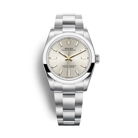 Đồng hồ Rolex Oyster Perpetual 34 124200-0001 Mặt Số Màu Bạc Dây Oyster