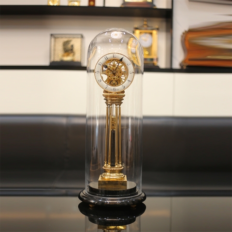 Charles Voisin Pillar Skeleton Clock Paris