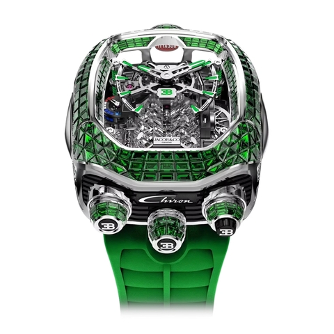 Jacob & Co. Bugatti Chiron Tourbillon Baguette White Gold Tsavorites BU800.30.BE.UA.ABRUA