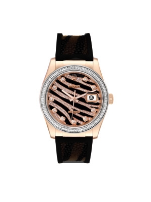 Rolex Datejust 116185 Zebra Rose Gold 36mm