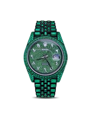 Đồng Hồ Nam Rolex Datejust Mặt Số Xanh 41 Ref. 126300 Green_Stone