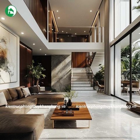 PHÒNG KHÁCH THÔNG TẦNG HIỆN ĐẠI VÀ SANG TRỌNG