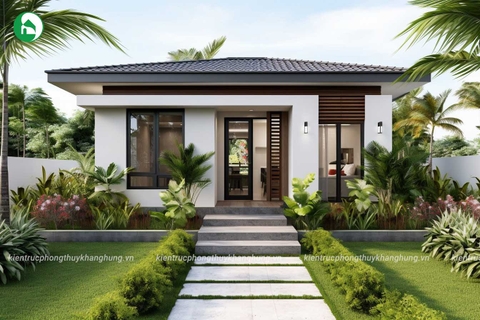NHÀ VƯỜN MỘT TẦNG HIỆN ĐẠI
