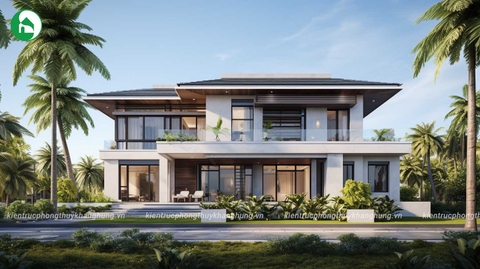 Nhà vườn 2 tầng hiện đại