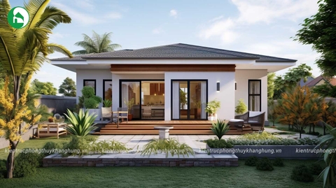 Nhà vườn 1 tầng hiện đại mặt tiền 15m