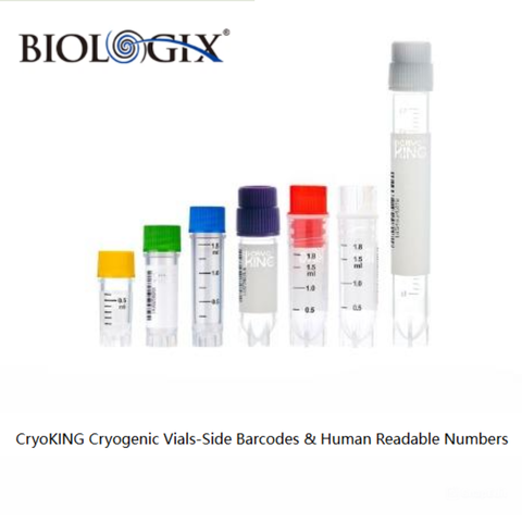 Lọ đựng mẫu âm sâu có mã vạch bên (CryoKING Cryogenic Vials Side Barcodes), hãng Biologix
