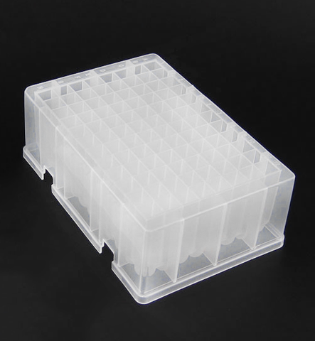 96-Well 2ml Deep Plate, Natural, Edge Filled, Sterile, 10 Plates/Bag
