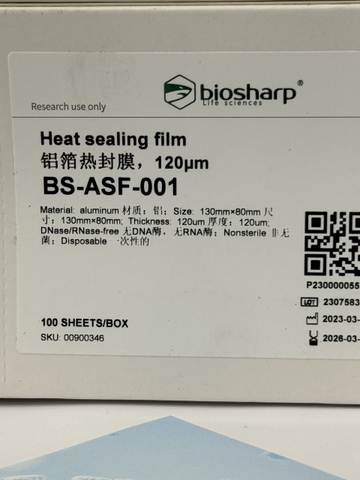 Màng Film nhôm dán đĩa PCR (Aluminum foil heat sealing film), hộp 100 tấm