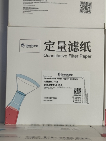 Giấy lọc định tính (Qualitative filter paper), chảy trung, 100 tờ/hộp, hãng Biosharp