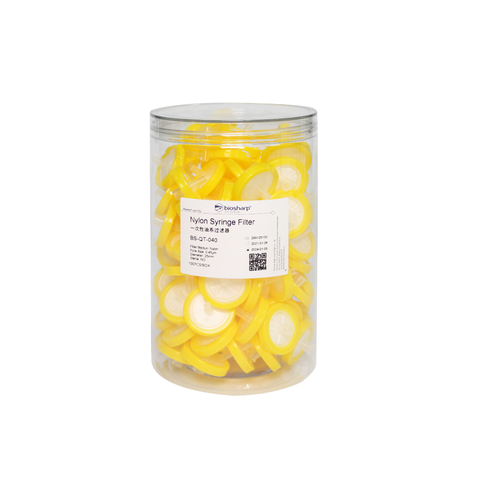 Đầu lọc mẫu chất liệu Nylon (Syringe filters), 25mm, 0.45µm, hộp 100 chiếc, hãng Biosharp
