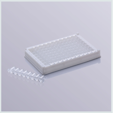 Đĩa Elisa (96 giếng) có thể tháo rời, loại 8 strips (96-Well Plate Strips), hãng Biosharp-China