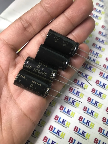 Tụ âm thanh 25V 2200uF 12x25 chính hãng ELNA