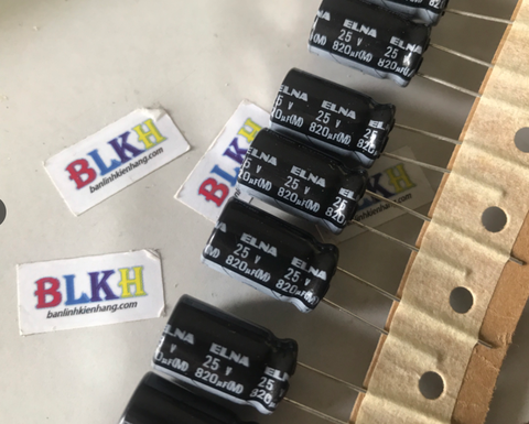 5xTụ hóa ELNA 25V 820uF 10x16 chính hãng