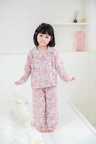 Bộ dài hoa hồng xanh cổ sen