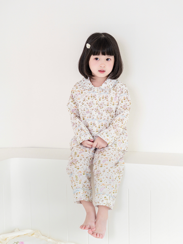 Bộ dài vịt Donald và hoa tím cổ sen viền xanh xinh xắn