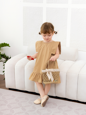 Váy sát nách nâu đuôi cá