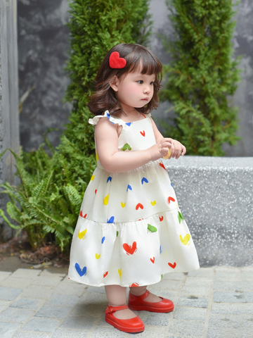 Váy 2D cánh tiên 3T tim sắc màu