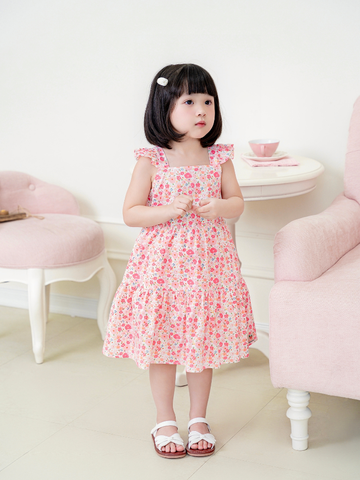 Váy 2d cánh tiên 3T hoa hồng nhí