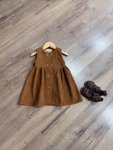 Váy gile nhung nâu tây