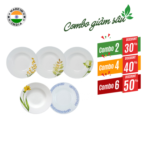 Combo giá tốt-Đĩa soup thủy tinh tròn Diva Laopala 225