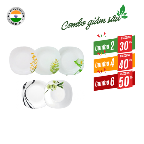 Combo giá tốt-Đĩa thủy tinh vuông nhỏ Diva Laopala 205