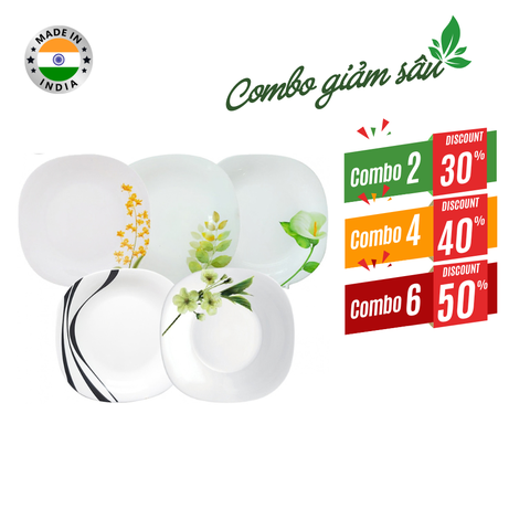 Combo giá tốt-Đĩa thủy tinh vuông lớn Diva Laopala 278