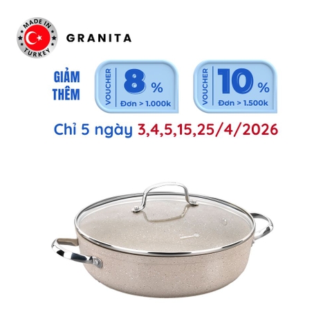 Nồi chống dính bếp từ cao cấp Korkmaz Granita thân thấp 2.5 lít - Ø24x6.5cm - A1854