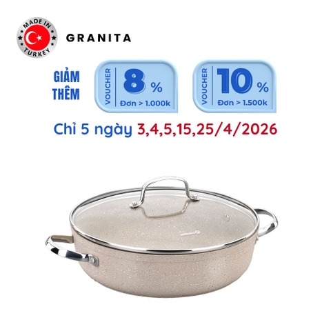 Nồi chống dính bếp từ thấp Korkmaz Granita 3.5 lít - Ø26x7cm - A1263