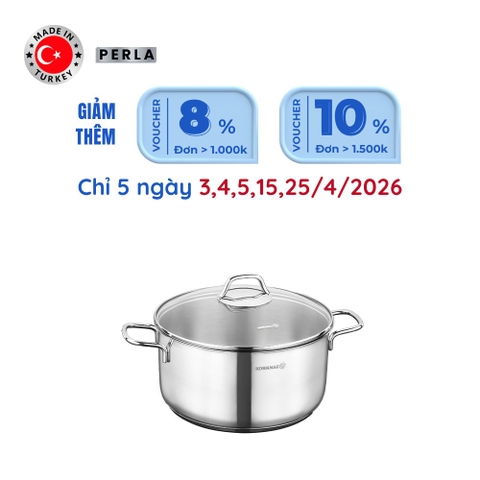 Nồi nấu bếp từ inox cao cấp Korkmaz Perla 1 lít - Ø14x7cm - A1652
