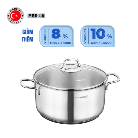 Nồi nấu bếp từ inox cao cấp Korkmaz Perla 4 lít - Ø22x11cm - A1656