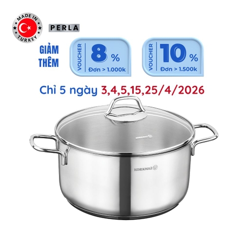 Nồi nấu bếp từ inox cao cấp Korkmaz Perla 6.8l - Ø26x13cm - A1571