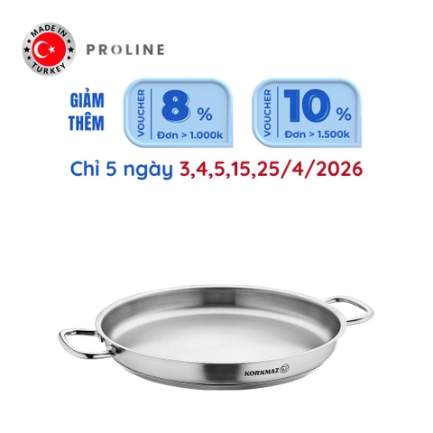 Chảo bếp từ omelette inox cao cấp Korkmaz Proline 24 cm - A1185