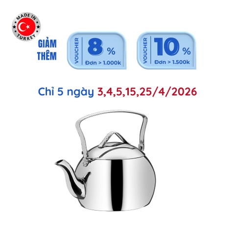 Ấm inox cao cấp Korkmaz Tombik 1 lít - Ø14x11cm - A092
