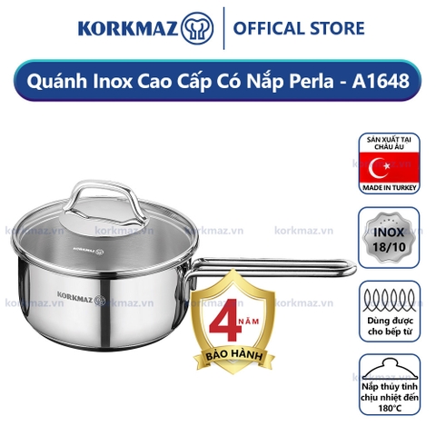 Nồi quánh nấu bếp từ inox cao cấp Korkmaz Perla 1.6 lít - Ø16x8cm - A1648