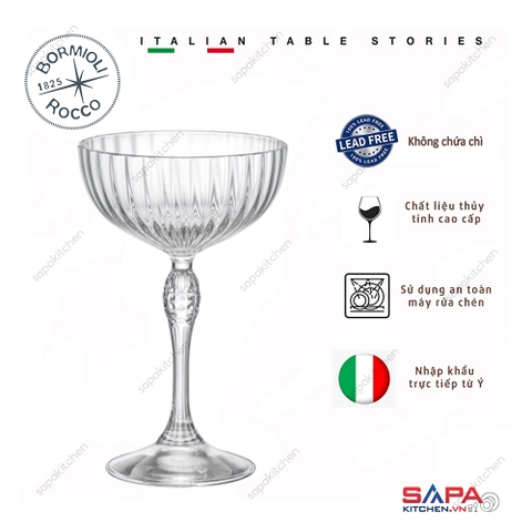 Ly rượu thủy tinh cocktail couple cao cấp America 20s 22cl