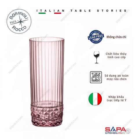 Ly thủy tinh cao cấp America 20s 40cl màu hồng