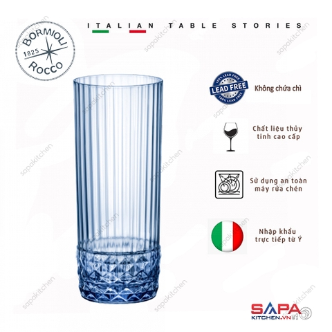 Ly thủy tinh cao cấp America 20s 40cl màu xanh dương