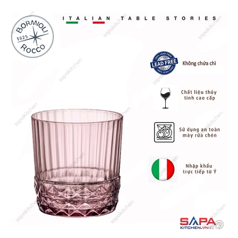 Ly thủy tinh cao cấp America 20s 30cl màu hồng