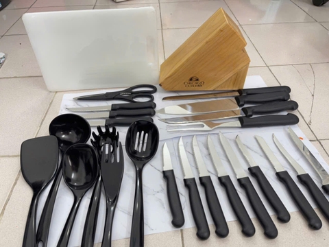 Bộ dao Chicago cán nhựa 25 món