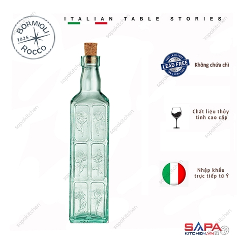 Chai thủy tinh vuông nút bần C.H Fiori