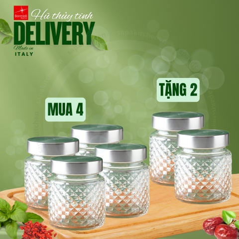 [Combo 4 TẶNG 2] Hũ thủy tinh nắp vặn Delivery 300ml