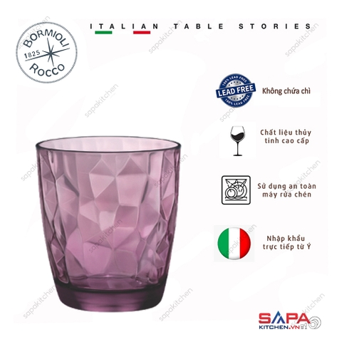 Ly thủy tinh Diamond 30cl màu tím