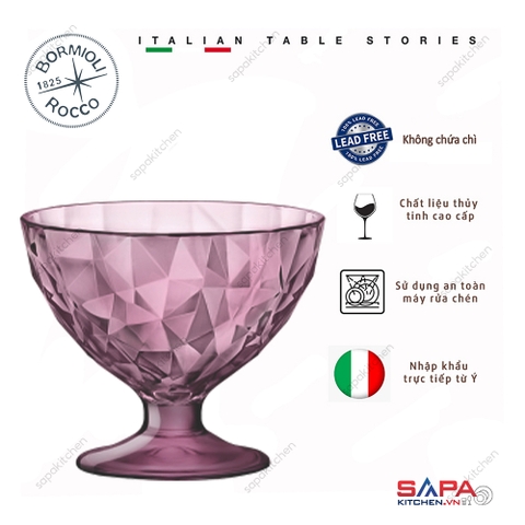 Ly kem thủy tinh Diamond 22cl màu tím